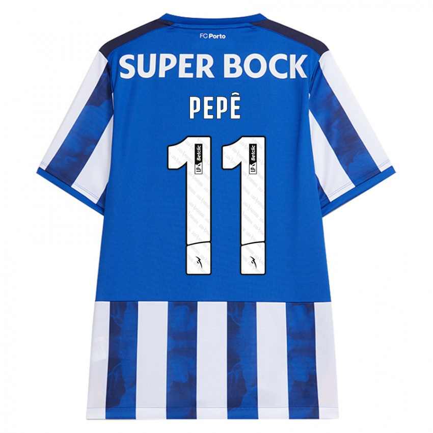 Gyermek Pepe #11 Kék Fehér Hazai Jersey 2024/25 Mez Póló Ing