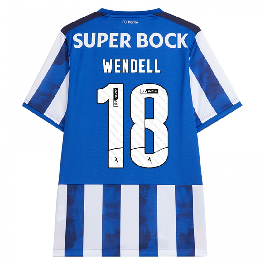 Gyermek Wendell #18 Kék Fehér Hazai Jersey 2024/25 Mez Póló Ing