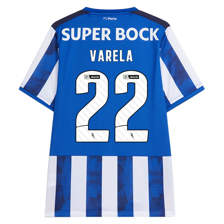 Gyermek Alan Varela #22 Kék Fehér Hazai Jersey 2024/25 Mez Póló Ing