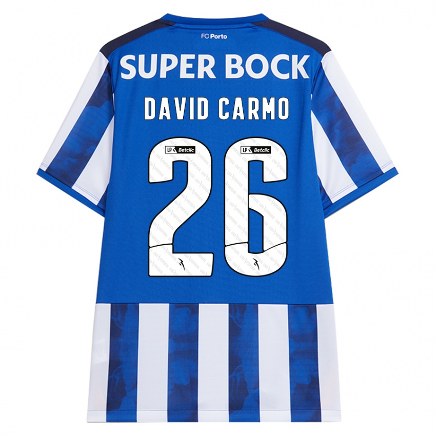 Gyermek David Carmo #26 Kék Fehér Hazai Jersey 2024/25 Mez Póló Ing