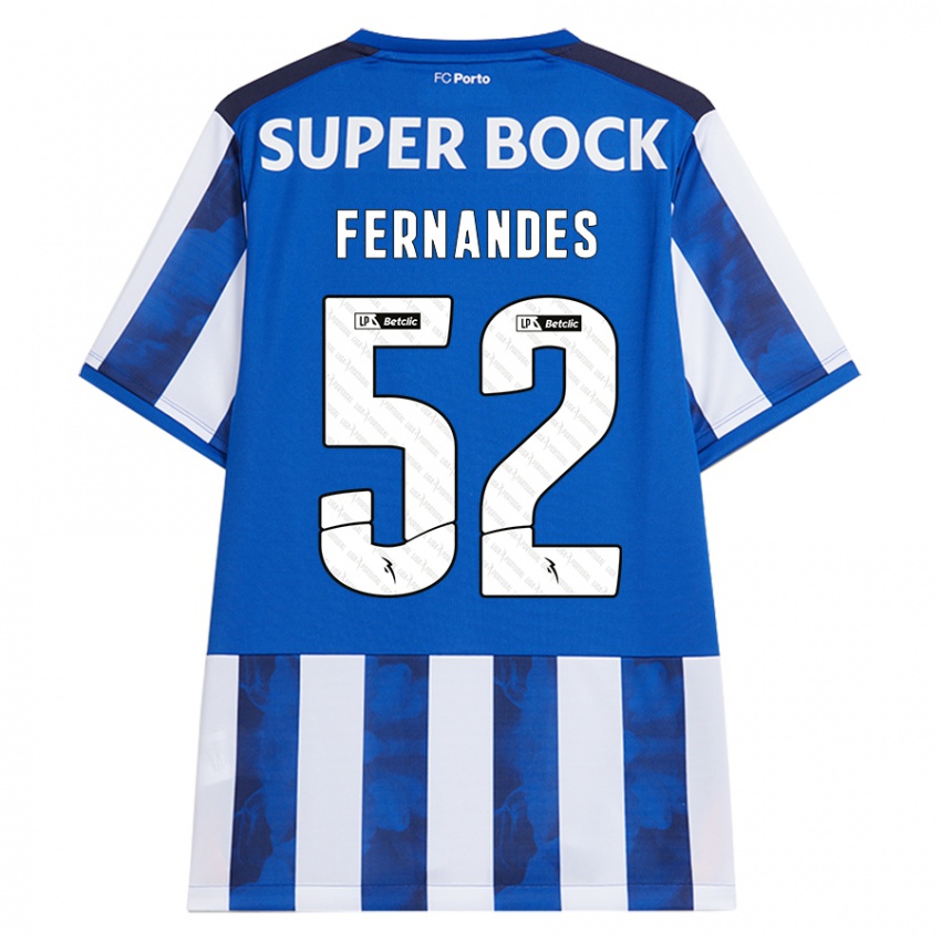 Gyermek Martim Fernandes #52 Kék Fehér Hazai Jersey 2024/25 Mez Póló Ing