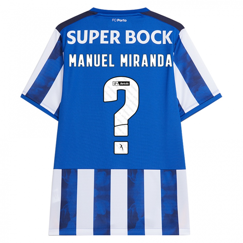 Gyermek Manuel Miranda #0 Kék Fehér Hazai Jersey 2024/25 Mez Póló Ing