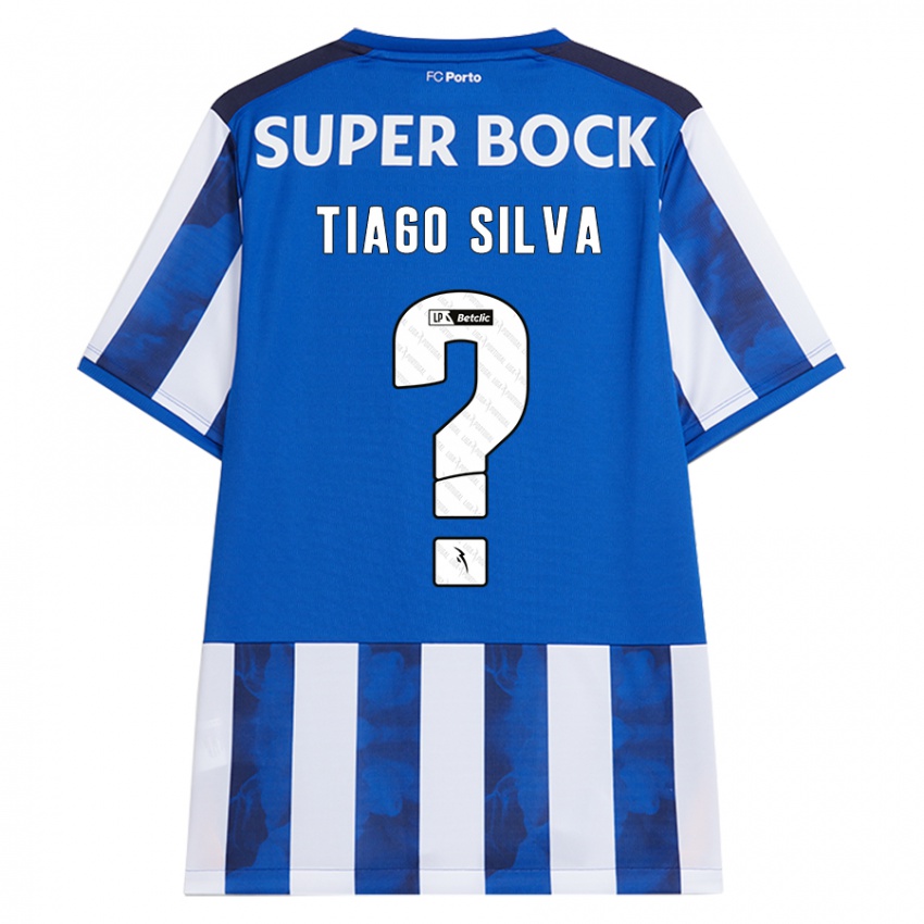 Gyermek Tiago Silva #0 Kék Fehér Hazai Jersey 2024/25 Mez Póló Ing