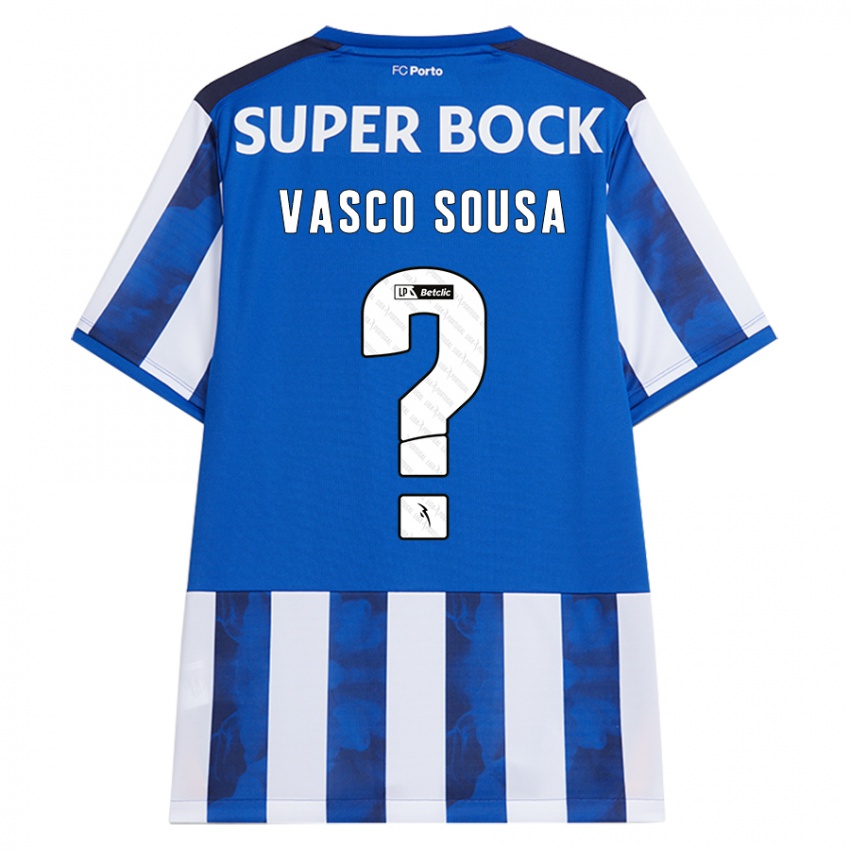 Gyermek Vasco Sousa #0 Kék Fehér Hazai Jersey 2024/25 Mez Póló Ing