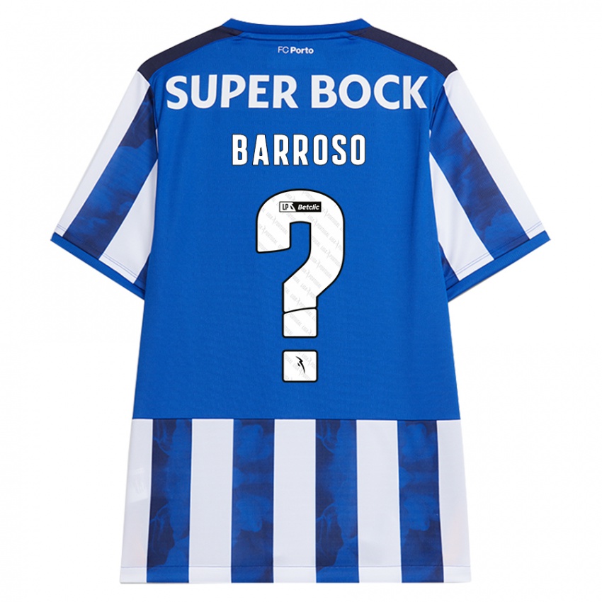 Gyermek Francisco Barroso #0 Kék Fehér Hazai Jersey 2024/25 Mez Póló Ing