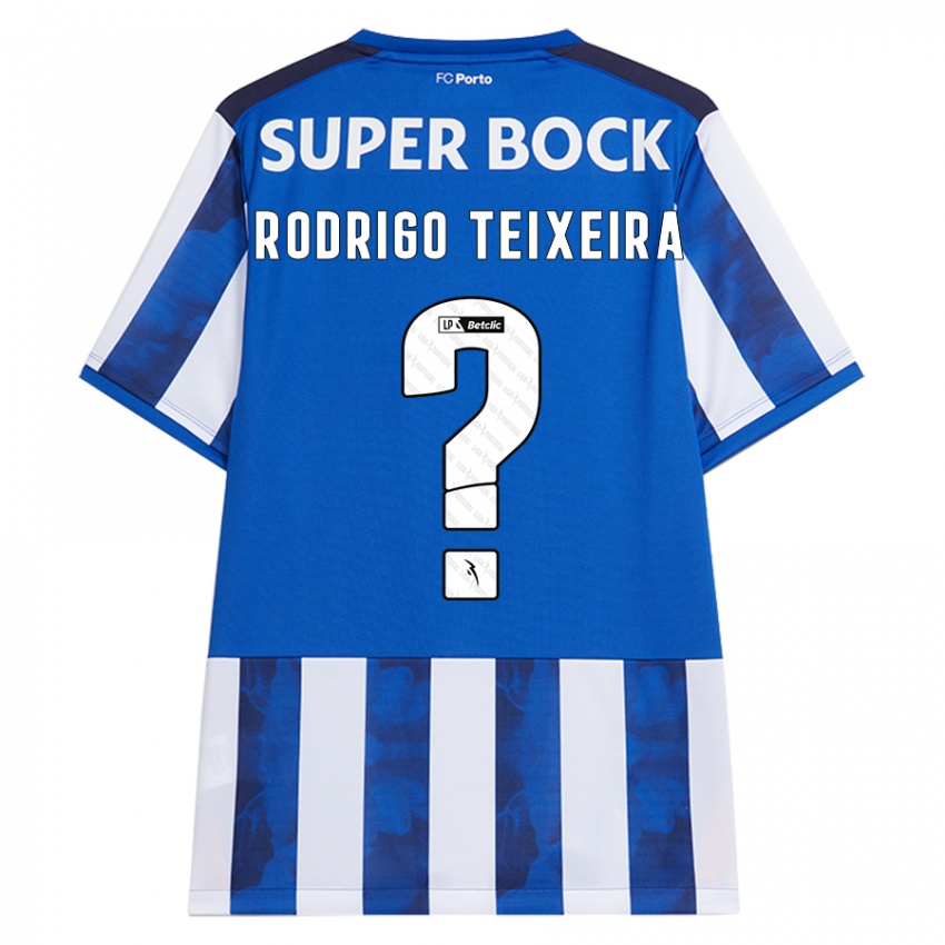 Gyermek Rodrigo Teixeira #0 Kék Fehér Hazai Jersey 2024/25 Mez Póló Ing