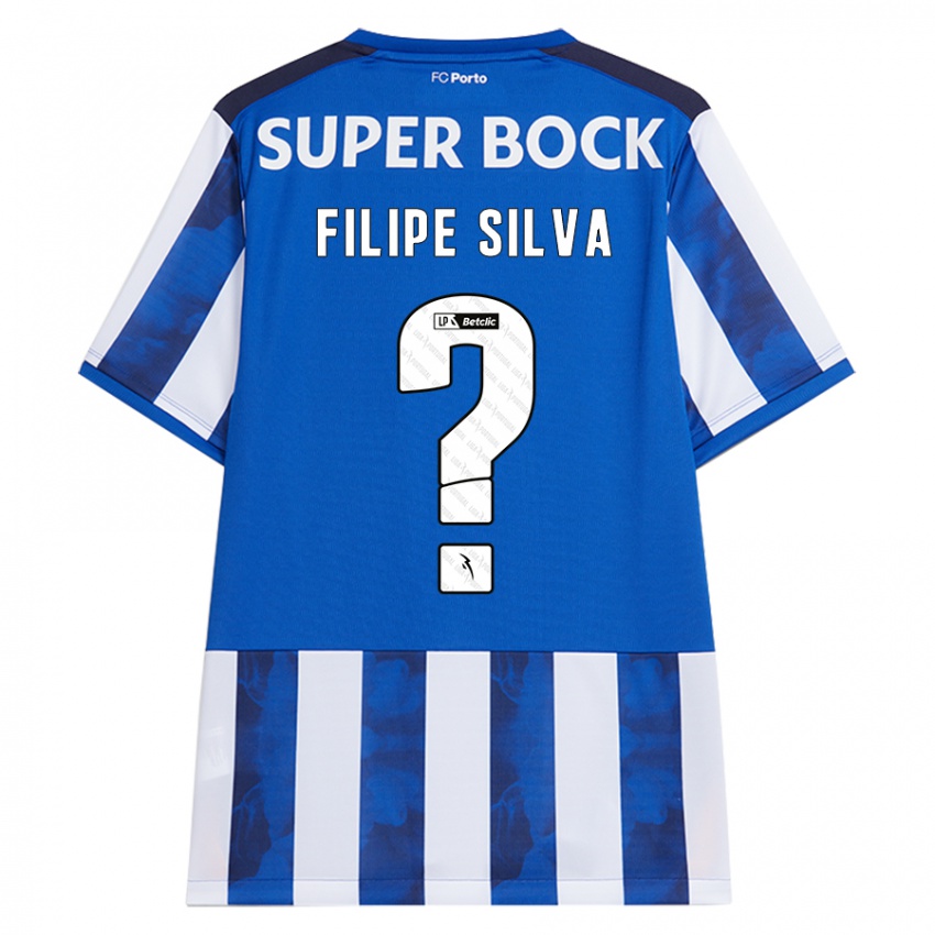 Gyermek Filipe Silva #0 Kék Fehér Hazai Jersey 2024/25 Mez Póló Ing