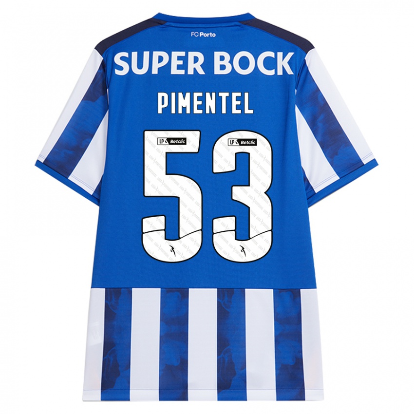 Gyermek Eric Pimentel #53 Kék Fehér Hazai Jersey 2024/25 Mez Póló Ing