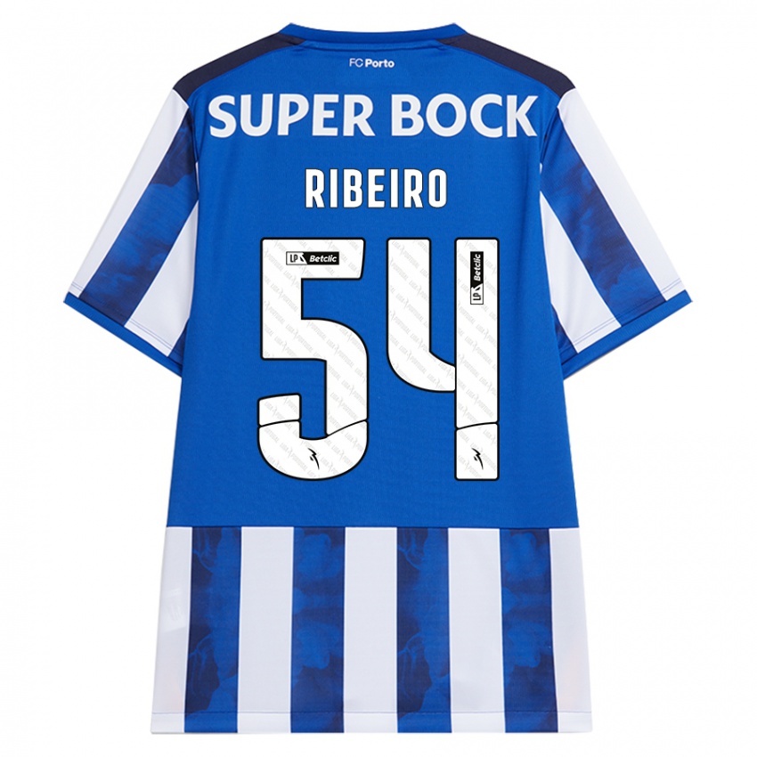 Gyermek António Ribeiro #54 Kék Fehér Hazai Jersey 2024/25 Mez Póló Ing