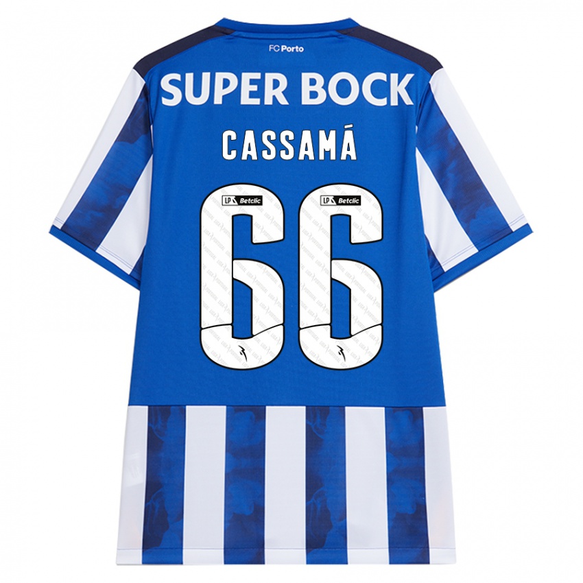 Gyermek Adramane Cassamá #66 Kék Fehér Hazai Jersey 2024/25 Mez Póló Ing