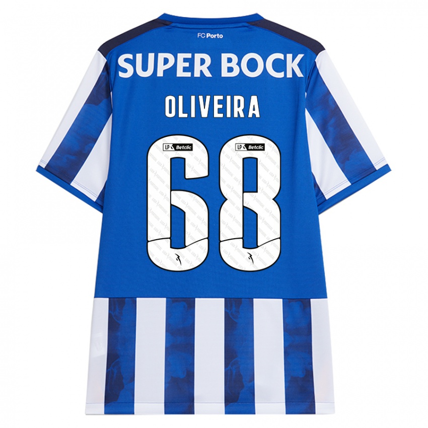 Gyermek André Oliveira #68 Kék Fehér Hazai Jersey 2024/25 Mez Póló Ing