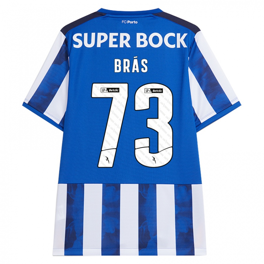 Gyermek Gabriel Brás #73 Kék Fehér Hazai Jersey 2024/25 Mez Póló Ing