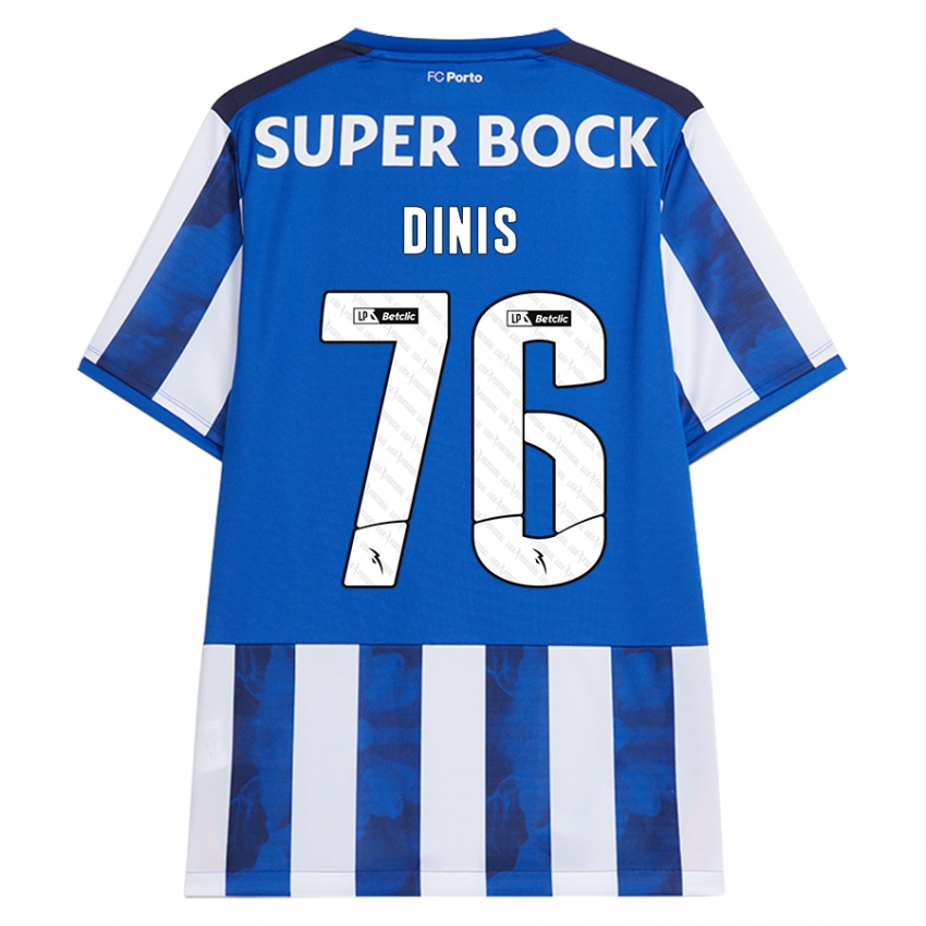 Gyermek Dinis #76 Kék Fehér Hazai Jersey 2024/25 Mez Póló Ing