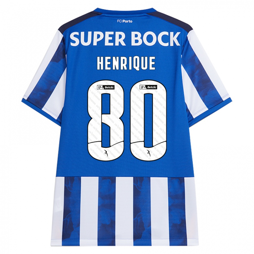 Gyermek Kaio Henrique #80 Kék Fehér Hazai Jersey 2024/25 Mez Póló Ing