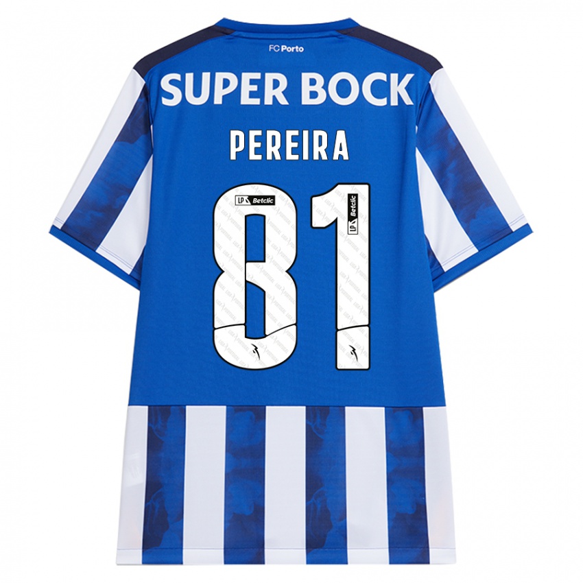 Gyermek Martim Pereira #81 Kék Fehér Hazai Jersey 2024/25 Mez Póló Ing