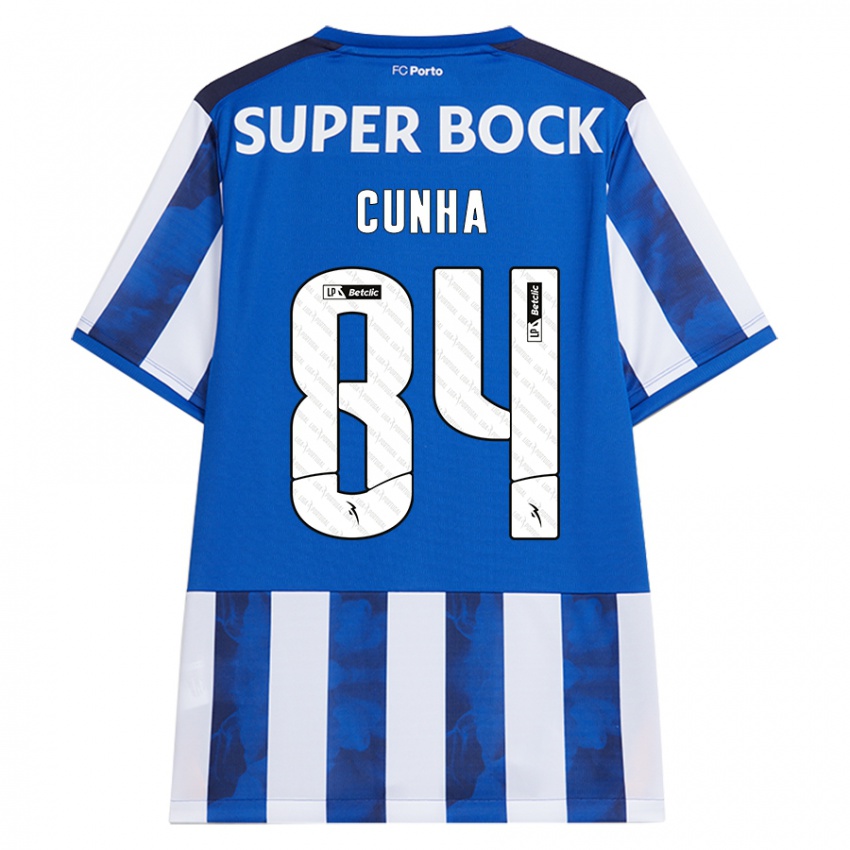 Gyermek Martim Cunha #84 Kék Fehér Hazai Jersey 2024/25 Mez Póló Ing