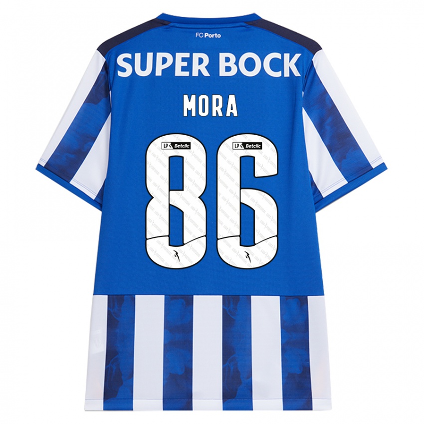 Gyermek Rodrigo Mora #86 Kék Fehér Hazai Jersey 2024/25 Mez Póló Ing