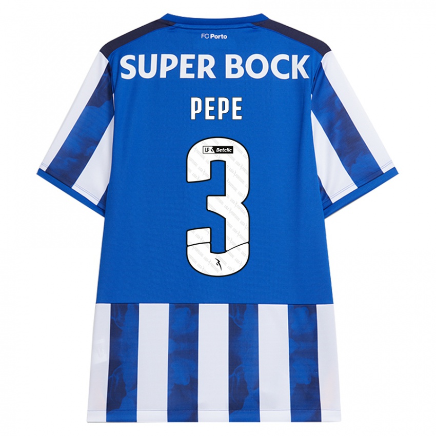 Gyermek Pepe #3 Kék Fehér Hazai Jersey 2024/25 Mez Póló Ing