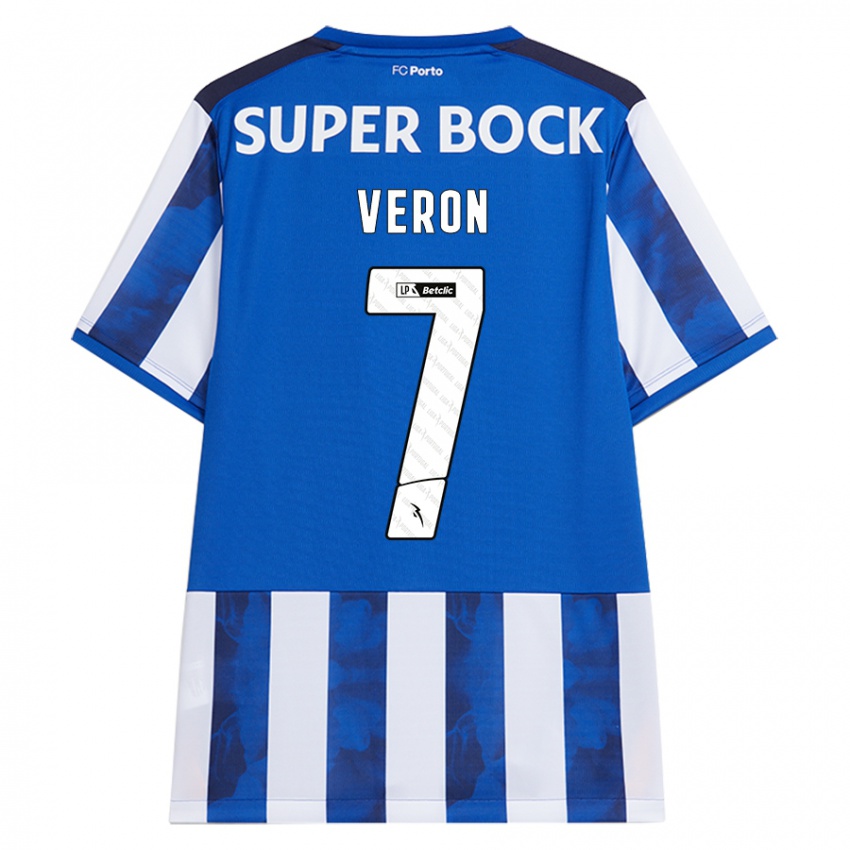 Gyermek Gabriel Veron #7 Kék Fehér Hazai Jersey 2024/25 Mez Póló Ing