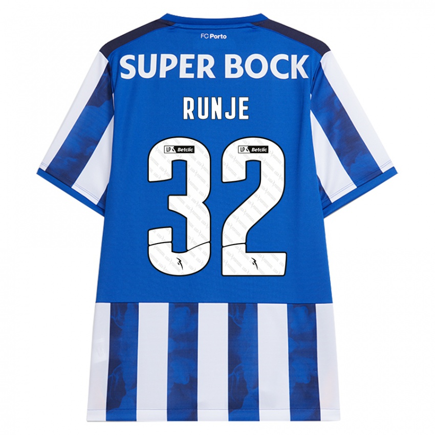 Gyermek Roko Runje #32 Kék Fehér Hazai Jersey 2024/25 Mez Póló Ing