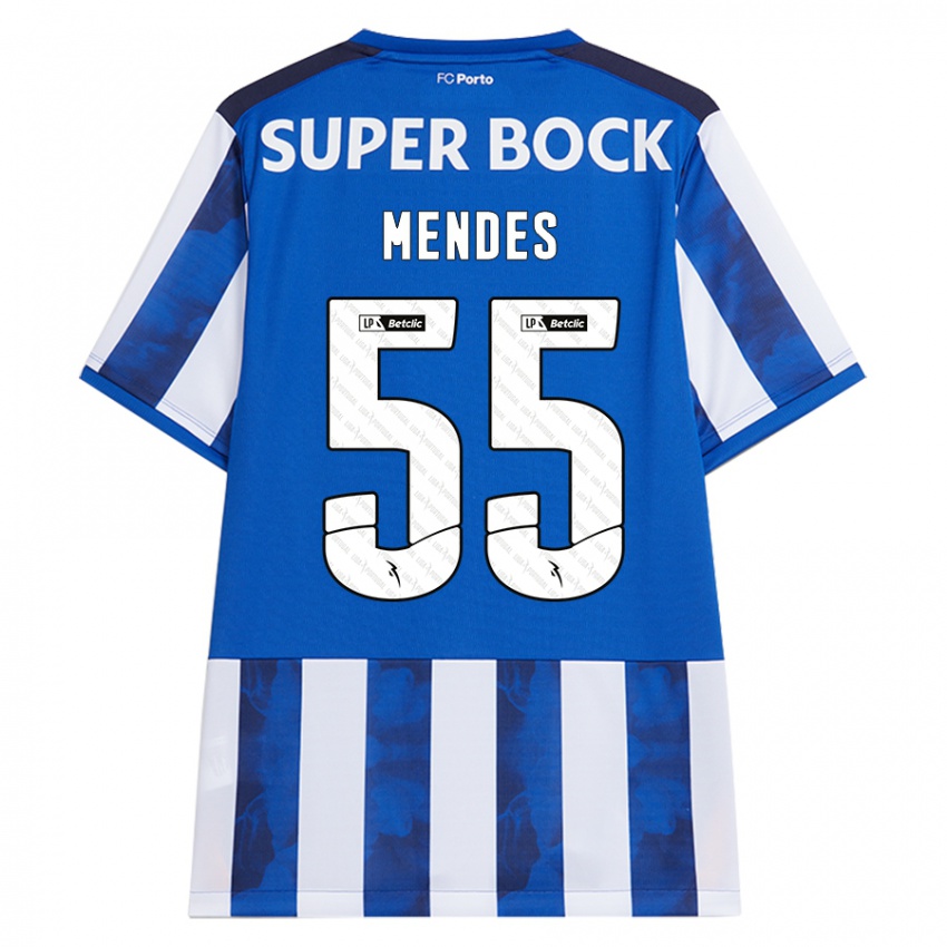 Gyermek Joao Mendes #55 Kék Fehér Hazai Jersey 2024/25 Mez Póló Ing