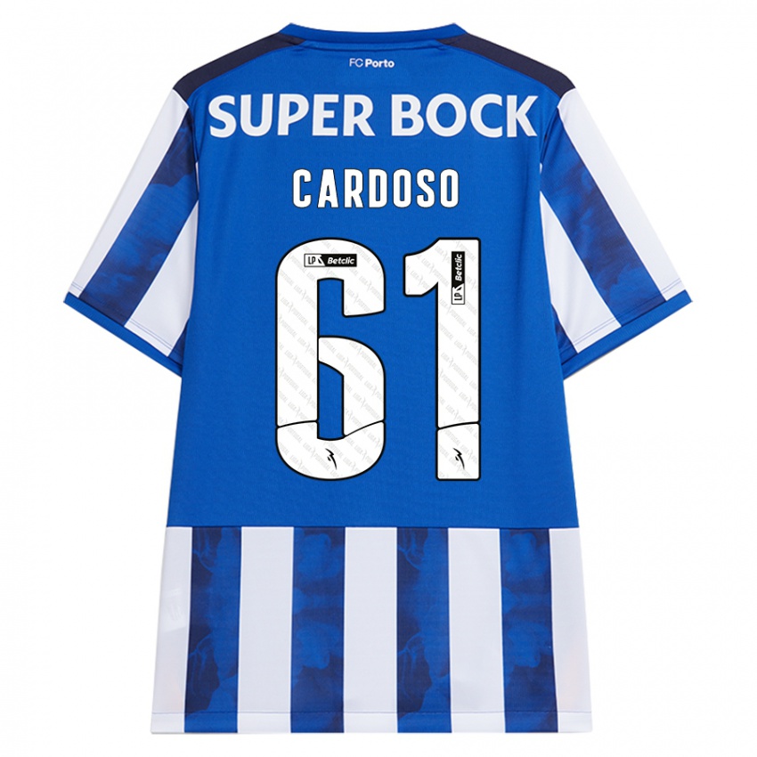 Gyermek Ivan Cardoso #61 Kék Fehér Hazai Jersey 2024/25 Mez Póló Ing