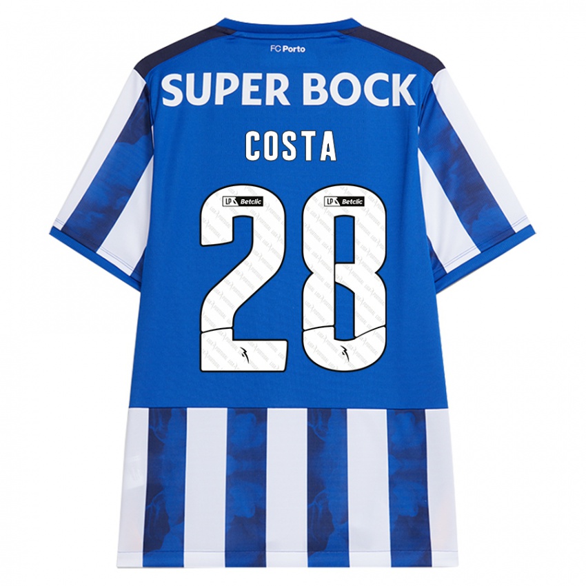 Gyermek Bruno Costa #28 Kék Fehér Hazai Jersey 2024/25 Mez Póló Ing