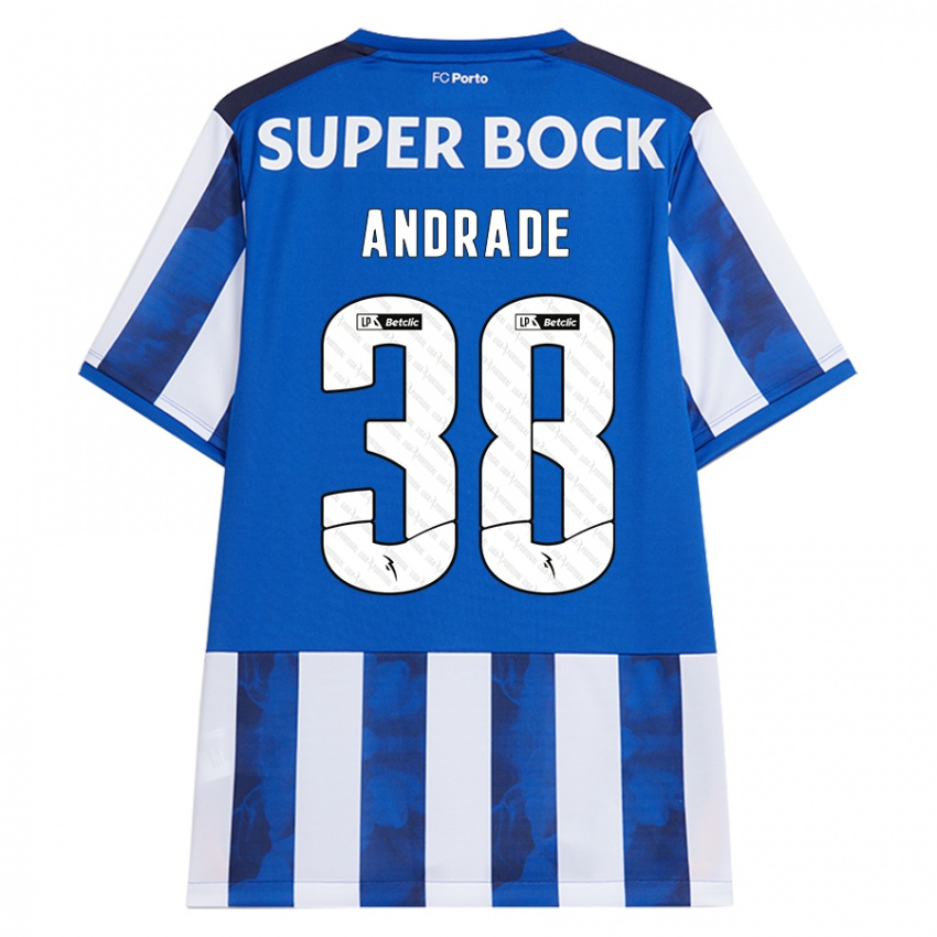 Gyermek Fernando Andrade #38 Kék Fehér Hazai Jersey 2024/25 Mez Póló Ing