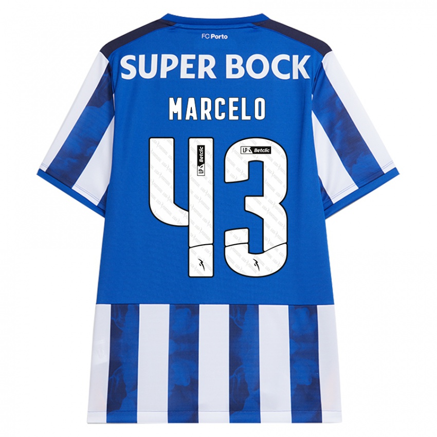 Gyermek Joao Marcelo #43 Kék Fehér Hazai Jersey 2024/25 Mez Póló Ing