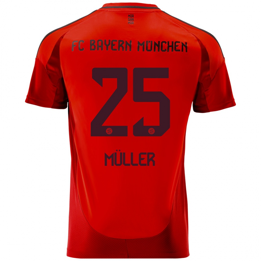 Gyermek Thomas Muller #25 Piros Hazai Jersey 2024/25 Mez Póló Ing