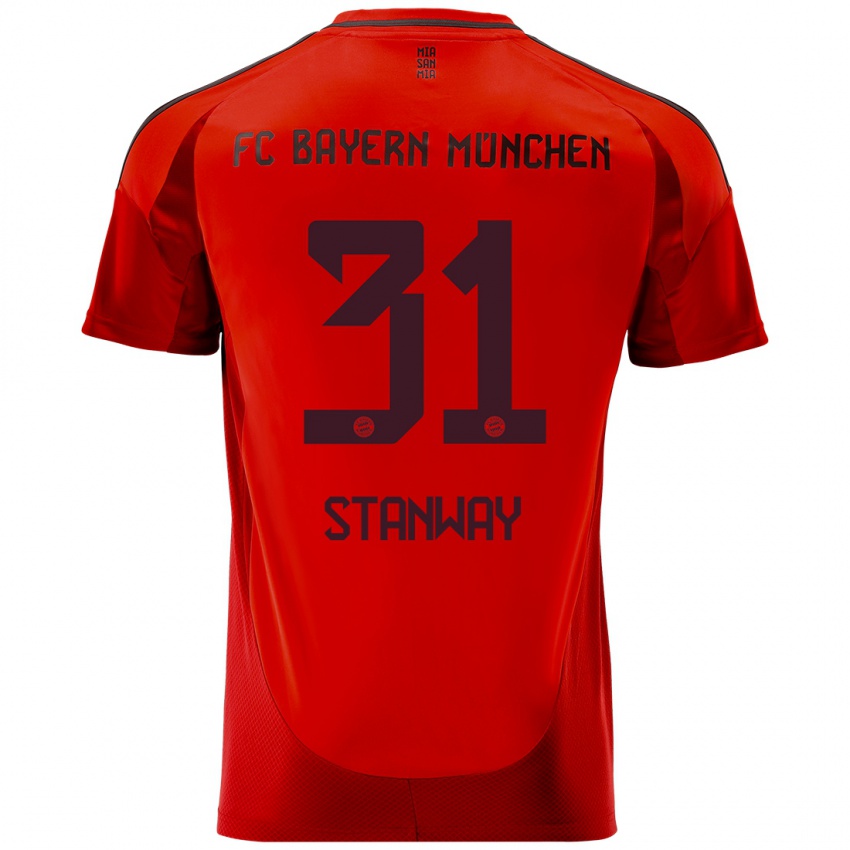 Gyermek Georgia Stanway #31 Piros Hazai Jersey 2024/25 Mez Póló Ing