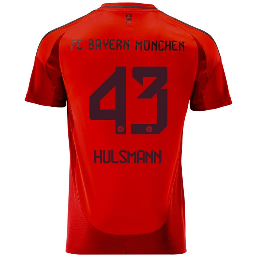 Gyermek Tom Hulsmann #43 Piros Hazai Jersey 2024/25 Mez Póló Ing