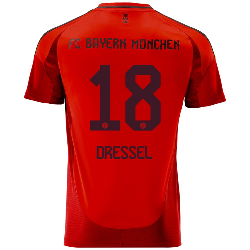 Gyermek Timon Dressel #18 Piros Hazai Jersey 2024/25 Mez Póló Ing