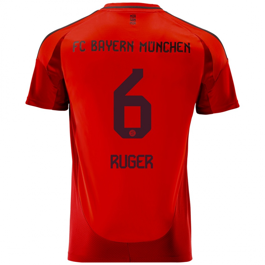 Gyermek Kurt Ruger #6 Piros Hazai Jersey 2024/25 Mez Póló Ing