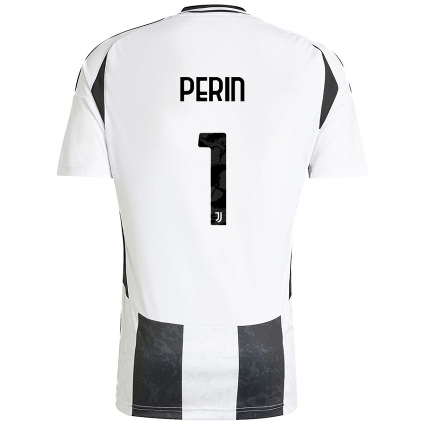 Gyermek Mattia Perin #1 Fehér Fekete Hazai Jersey 2024/25 Mez Póló Ing