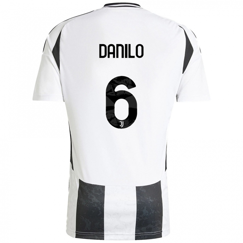 Gyermek Danilo #6 Fehér Fekete Hazai Jersey 2024/25 Mez Póló Ing