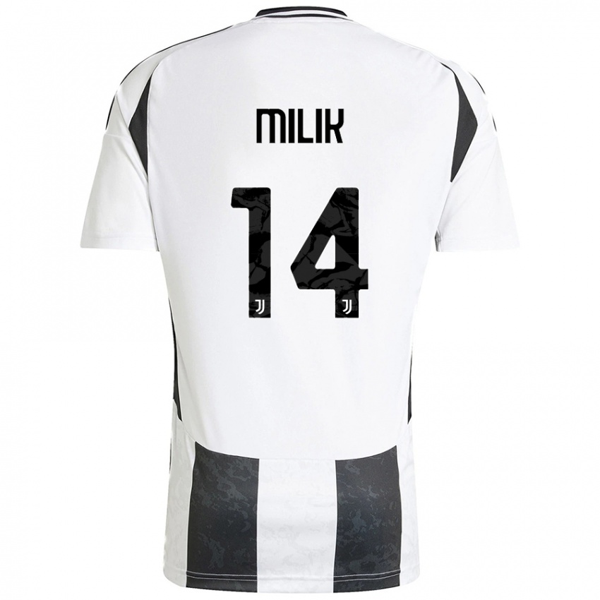 Gyermek Arkadiusz Milik #14 Fehér Fekete Hazai Jersey 2024/25 Mez Póló Ing