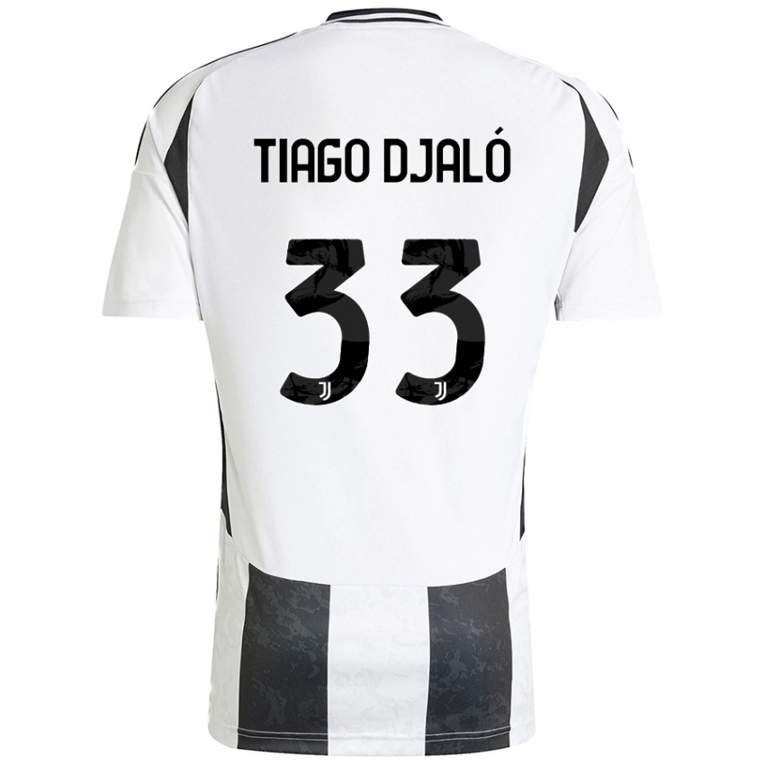 Gyermek Tiago Djaló #33 Fehér Fekete Hazai Jersey 2024/25 Mez Póló Ing