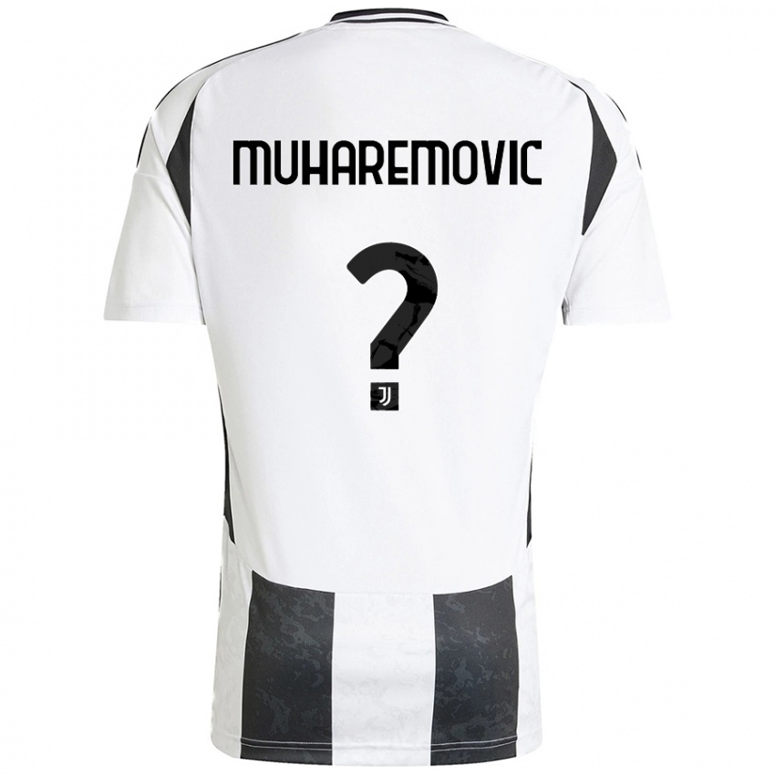 Gyermek Tarik Muharemovic #0 Fehér Fekete Hazai Jersey 2024/25 Mez Póló Ing