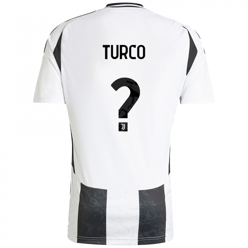 Gyermek Stefano Turco #0 Fehér Fekete Hazai Jersey 2024/25 Mez Póló Ing