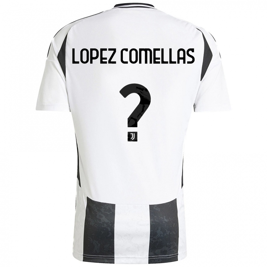 Gyermek Ivan Lopez Comellas #0 Fehér Fekete Hazai Jersey 2024/25 Mez Póló Ing