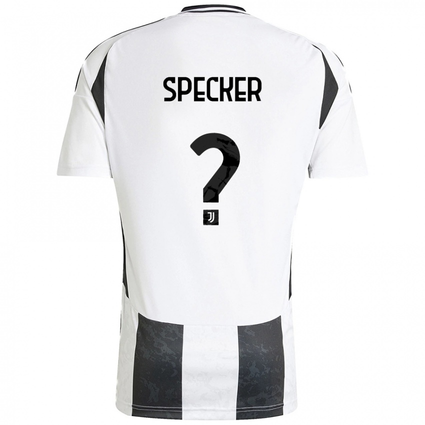 Gyermek Stefano Specker #0 Fehér Fekete Hazai Jersey 2024/25 Mez Póló Ing