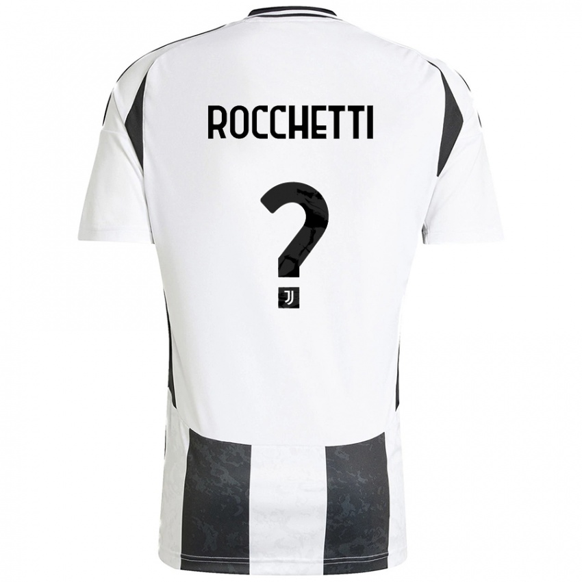 Gyermek Edoardo Rocchetti #0 Fehér Fekete Hazai Jersey 2024/25 Mez Póló Ing