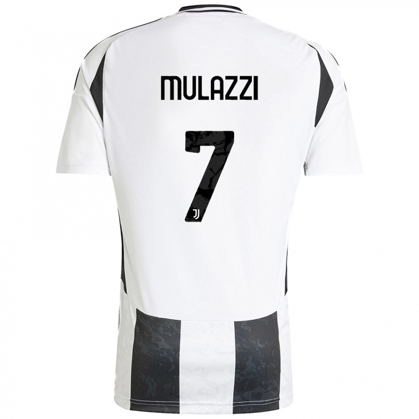 Gyermek Gabriele Mulazzi #7 Fehér Fekete Hazai Jersey 2024/25 Mez Póló Ing