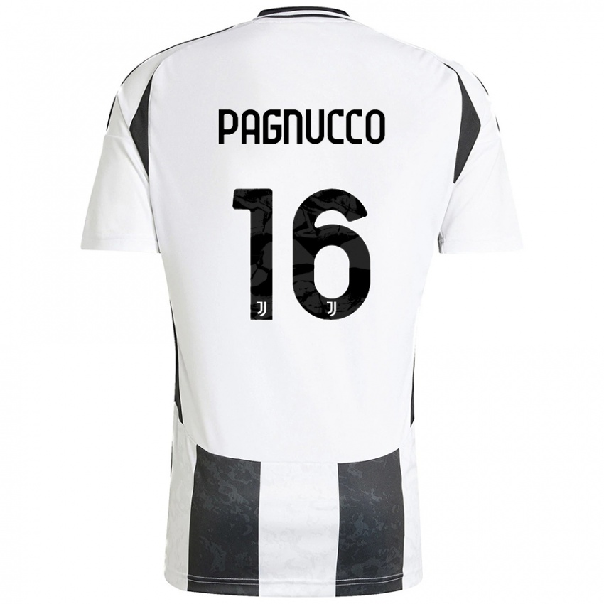 Gyermek Filippo Pagnucco #16 Fehér Fekete Hazai Jersey 2024/25 Mez Póló Ing