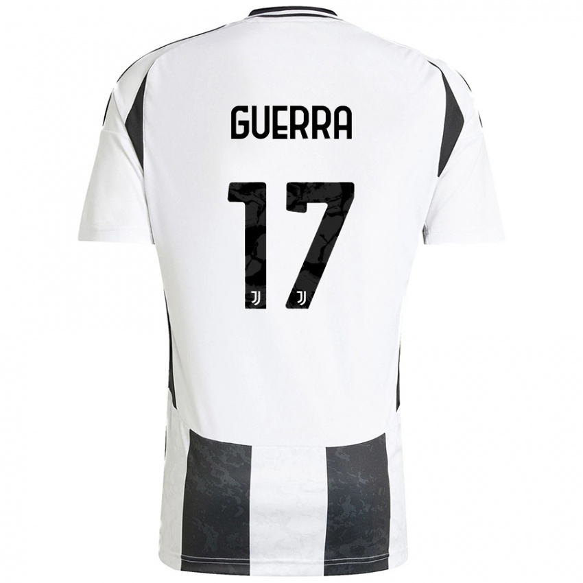 Gyermek Simone Guerra #17 Fehér Fekete Hazai Jersey 2024/25 Mez Póló Ing