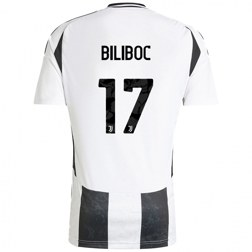 Gyermek Lorenzo Biliboc #17 Fehér Fekete Hazai Jersey 2024/25 Mez Póló Ing