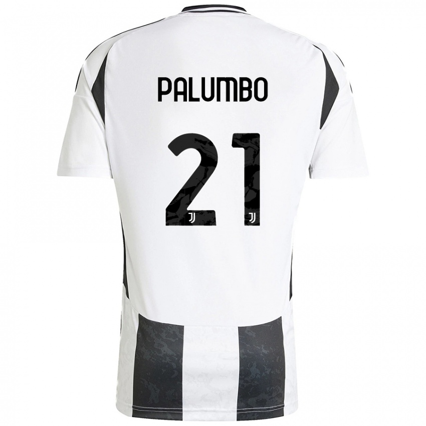 Gyermek Martin Palumbo #21 Fehér Fekete Hazai Jersey 2024/25 Mez Póló Ing