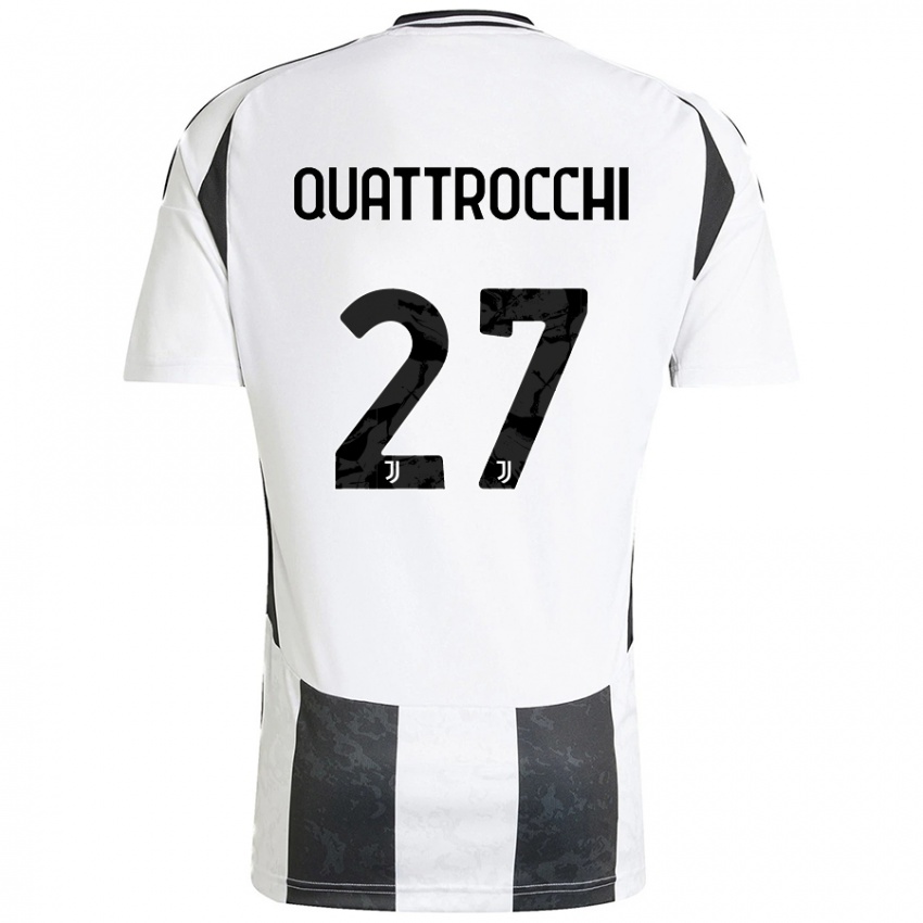 Gyermek Juan Ignacio Quattrocchi #27 Fehér Fekete Hazai Jersey 2024/25 Mez Póló Ing