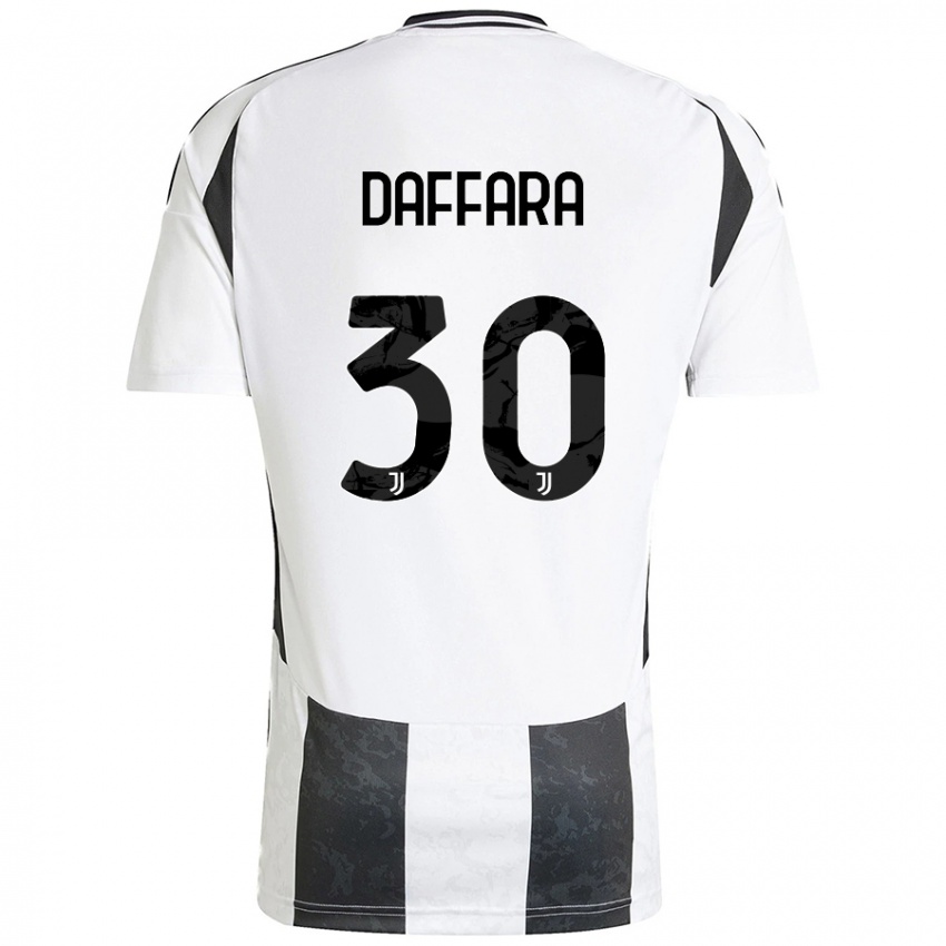 Gyermek Giovanni Daffara #30 Fehér Fekete Hazai Jersey 2024/25 Mez Póló Ing